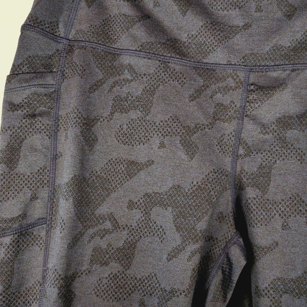 Mondetta Women XL Leggings Blue Combo Brushed Jacquard High Rise Camo Pockets - Picture 4 of 8